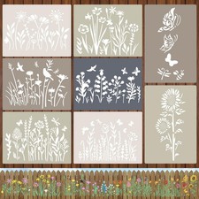 Wildflower Stencils for Painting, 14.57  11.02 in  7.28  in, White
