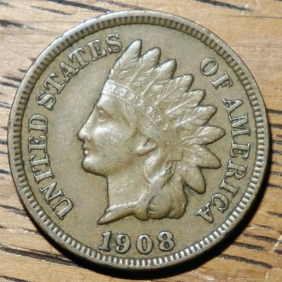 1908 Indian Head Cent Higher Grade Even Color Sharp Looking