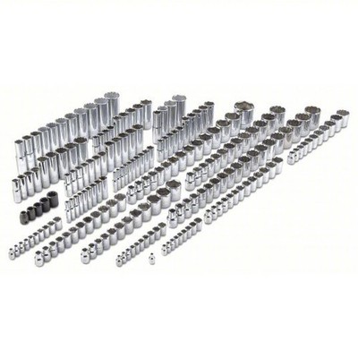 Proto  J47216 Socket Set, 6/8/12 Points, 1/4, 3/8 and 1/2 in Drive, 205 Pieces