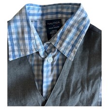 Nautica Boys 2 Piece Suit Dress Shirt  Vest Size 7