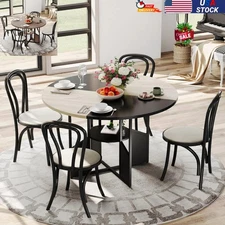 Garveehome 59 in Circle Dining Table for 4-6 Wood Kitchen Dining Room Table Home