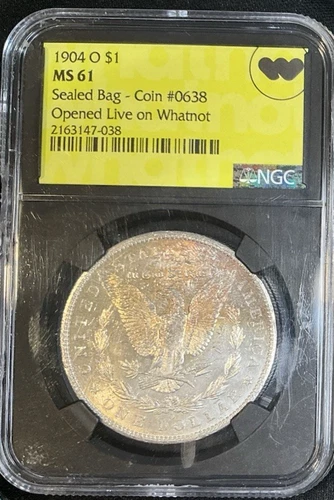 1904-O Morgan Silver Dollar Sealed Bag SUPER TONED COIN Reverse PCGS MS61 BU