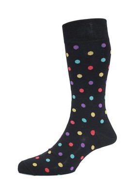 HJ Hall Herren Luxus gepunktete Baumwollsocken weich wadenlang 8539