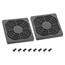 2Pcs 60mm Cooling Fan Filter with Screw ABS Ventilator Grill Guard Black