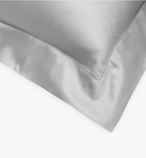 NWT 340 Frette 1860 Single Ajour Cotton Sateen TWO EURO Pillowshams Gray Italy