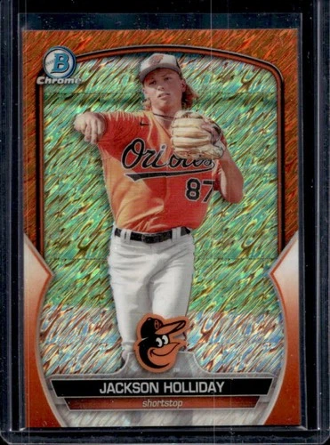 2023 Bowman Chrome Jackson Holliday Prospects Orange Shimmer Refractor #/25