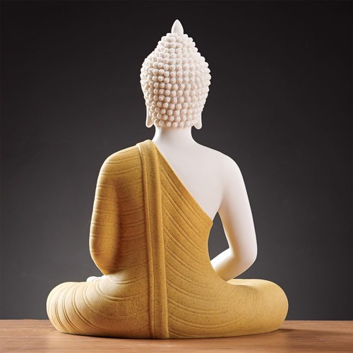 12 inch Yellow Buddha Statue and 15.74 inch LED Circle Table Lamp, Indoor Bud... - Picture 7 of 7