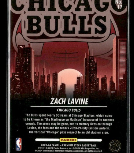 Stock Premium Panini #17 Zach LaVine City Edition Chicago Bulls 2023-24 - Imagen 2 de 2