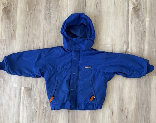 KIDS VINTAGE 90S PATAGONIA FULL ZIP JACKET FLEECE LINED BLUE SIZE 6/6T - Picture 7 of 11