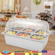 Cold Food Buffet Ice Serving Tray Cooled Condiment Serving Container with Lid