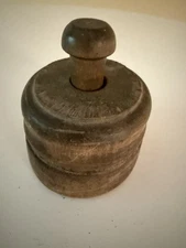 Antique Butter Mold Stamp Handle Sheath Primitive Cooking Tool