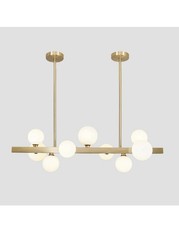 Mid Century Modern Chandelier Linear Chandeliers 9-Light Gold Pendant Light LED