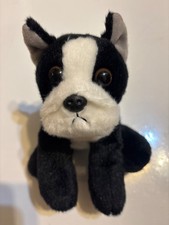 Aurora Boston Terrier Plush Dog Black White Stuffed Animal 11"