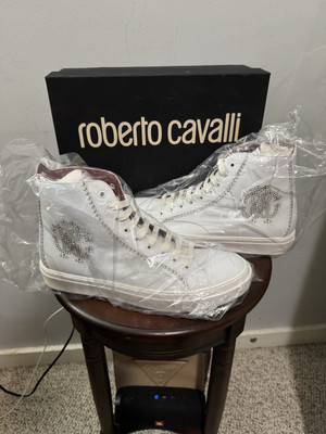 Men s White Roberto Cavalli , Man Half Boot Size 46 (US 13)  