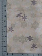 Grey White Snowflakes On Cream Background Joann Cotton Fabric 2 Yards