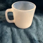Vintage Glasbake Opaque Milk Glass Coffee Tea Cup Mug D-Handle Mid century