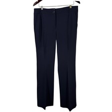 Talbots Navy Knit Straight Leg Pants Trousers 12 Italian Fabric Office Stretch