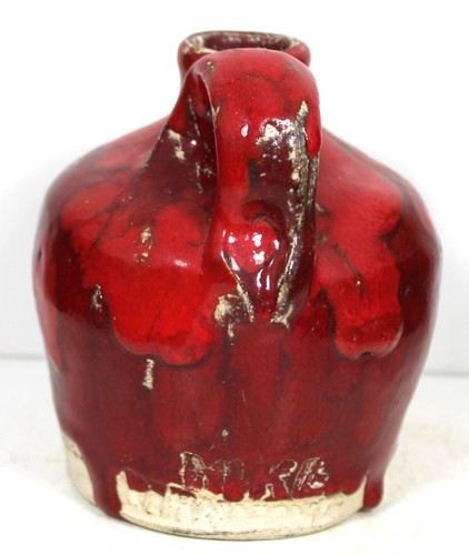 MINIATURE JUG RED TEST JUG Mike Hanning Folk Art Pottery GEORGIA Signed - Picture 4 of 6
