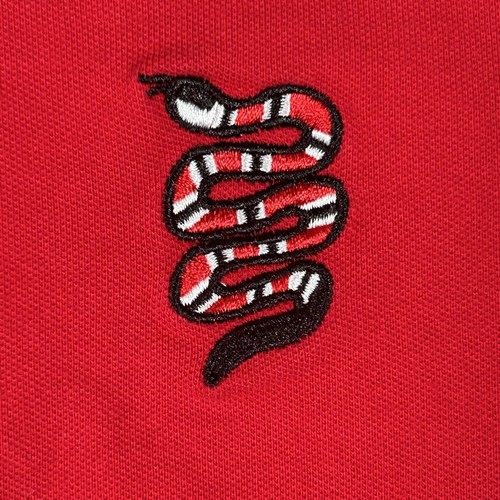 Gucci Polo Shirt Mens XL Red Green Cotton Snake Embroidered Top Authentic $690 - Picture 7 of 21