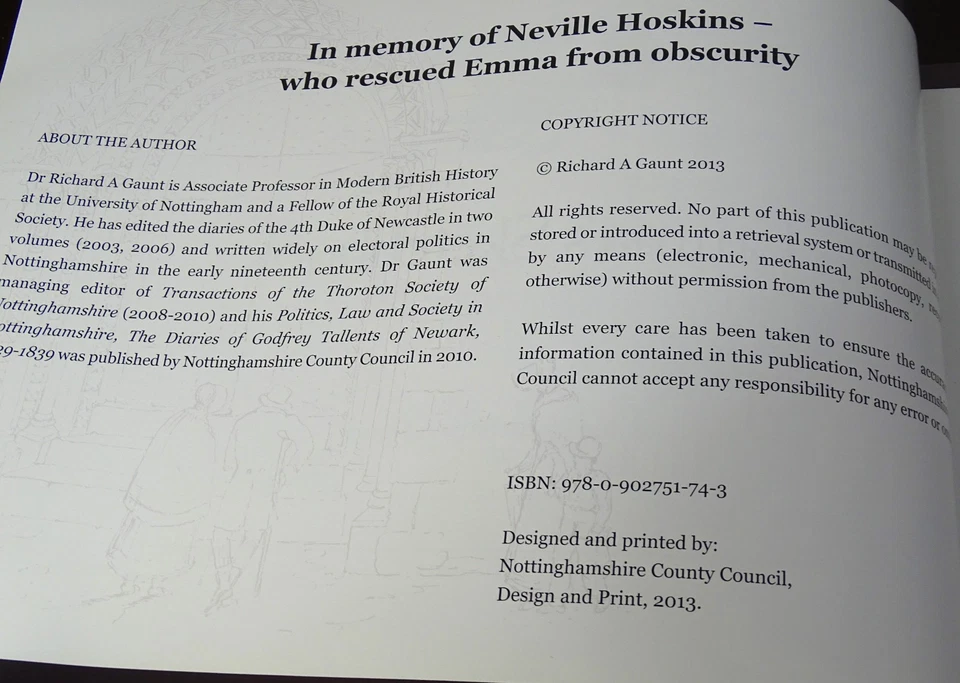 Emma's Sketchbook: Scenes of Nottinghamshire Life 1840 England, Signed Paperback - Image 3 of 4