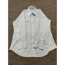 Panhandle Slim Shirt Mens 17-34 Blue Western Pearl Snap Long Tail Vintage Cowboy