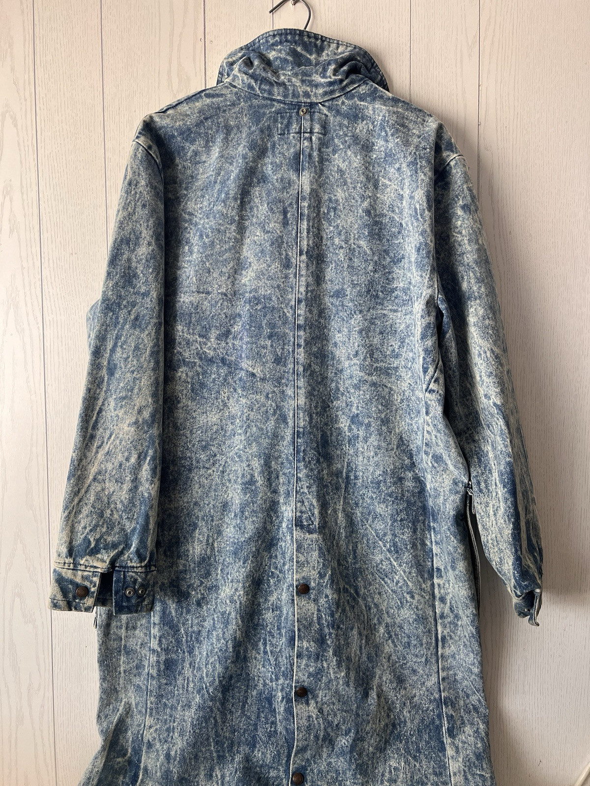 VTG 1980’s Saddlesmith Outfitters Action Denim Duster Acid Wash Coat Chore Ranch