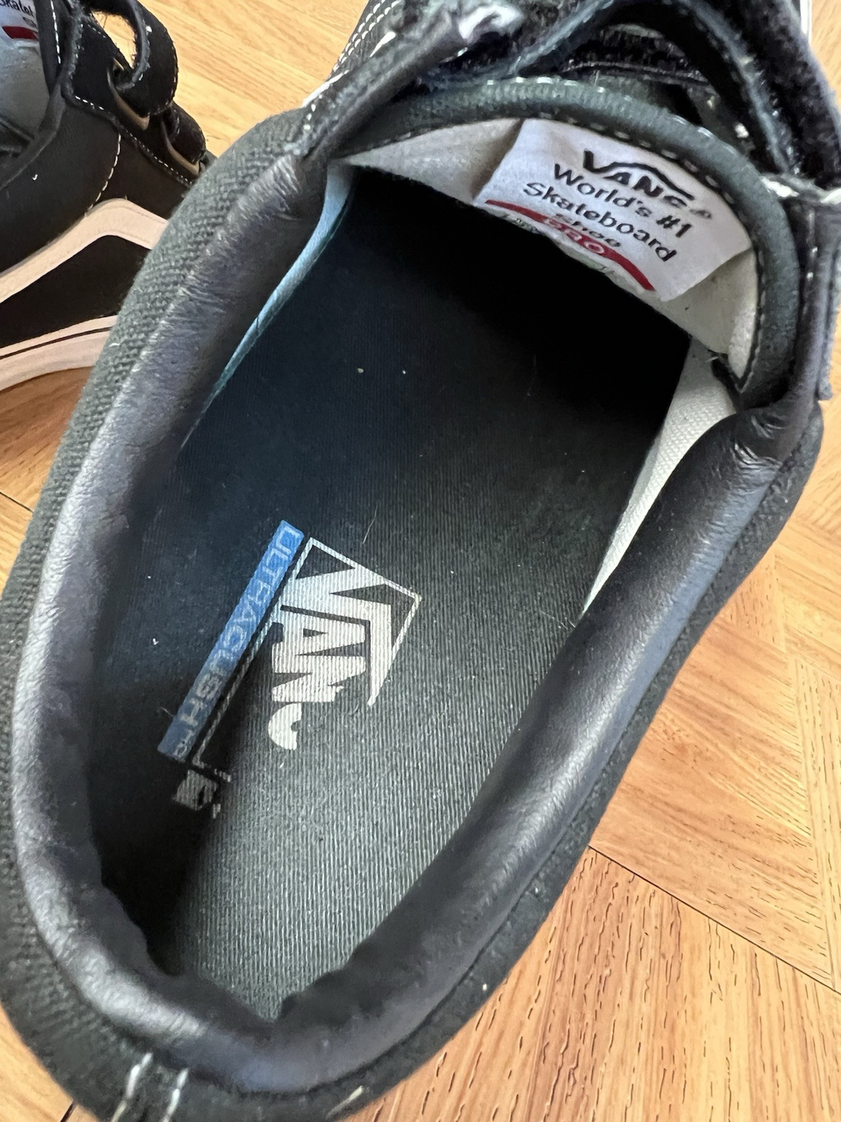 RARE🔥 Sz 13 - VANS Prison Issue Black Hook And Loop Old Skool Men's Shoes Blak image 8