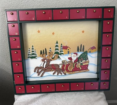 Christmas Wooden Advent Calendar 24 Days Christmas Mini Ornaments