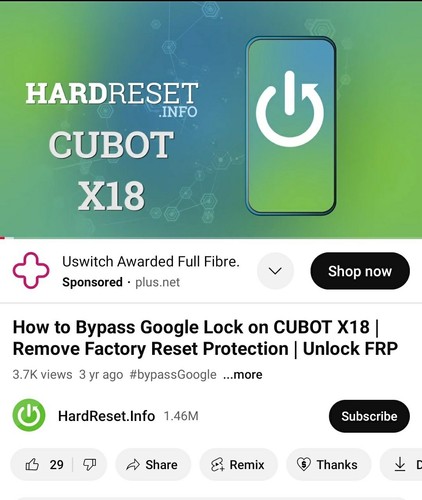 Cubot X18 Plus Black 64GB 5.9" Android 8.0" Smartphone Google locked - Zdjęcie 8 z 8