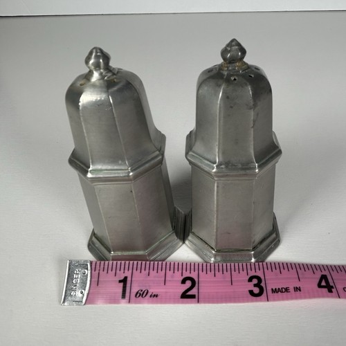 Leonard Hand Cast Pewter Salt & Pepper Shakers Weighted S&P Set Made In Japan - Picture 8 of 8