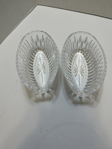 Princess House Royal Highlights Crystal Pair of 2 Fork/Spoon Rest Buffet Holders - Picture 3 of 5