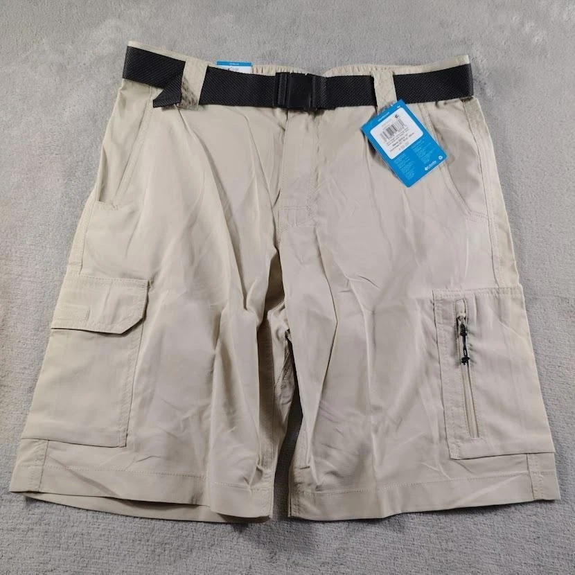 Columbia Silver Ridge Utility Cargo Shorts Mens 32 Khaki Omni Shade Hiking Trail