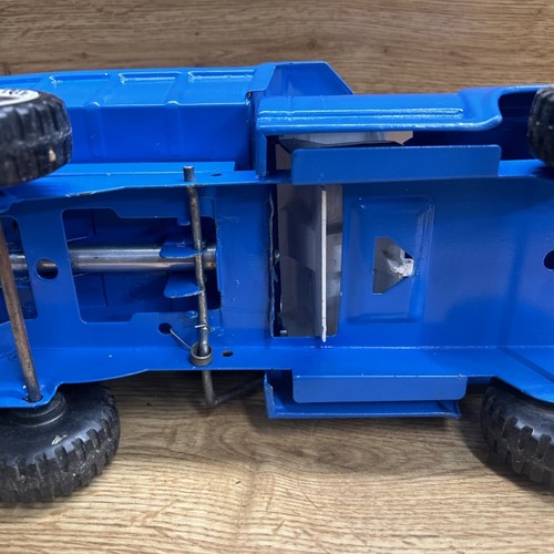 Tonka Dump Construction Truck - pressed steel - USA - READ!! Blue W/piston - Picture 12 of 24