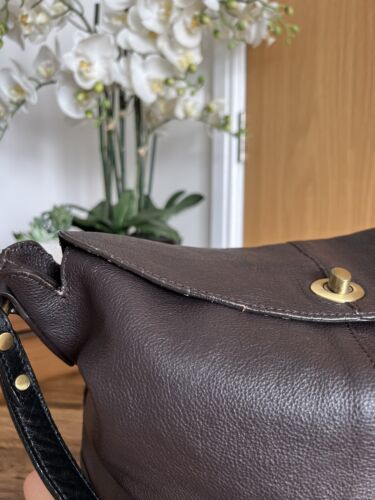 John Lewis Handbag Brown Leather Hobo Shoulder Bag Medium Slouchy Tote bag - Picture 7 of 11