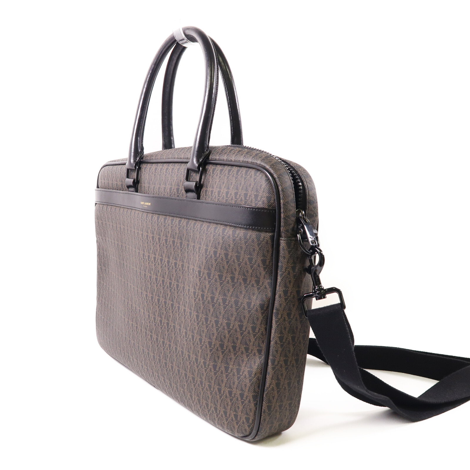 Borsa SAINT LAURENT YSL 2 vie 396907 tela rivestita marrone nero