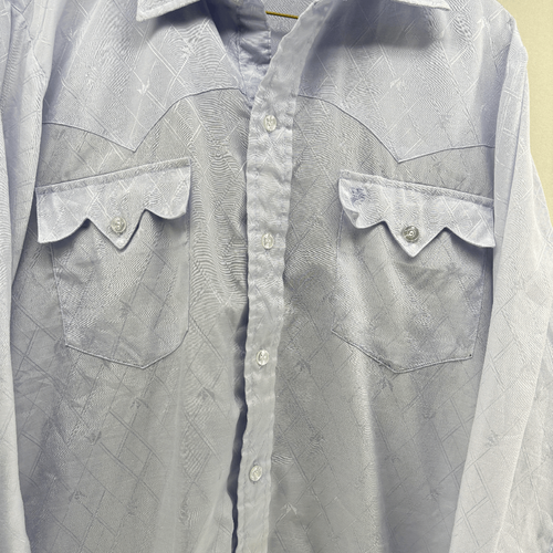 Vintage 1970’s Prior Imperial Westerns Men’s Blue LS Shirt Western 15 1/2 Medium - Picture 3 of 6