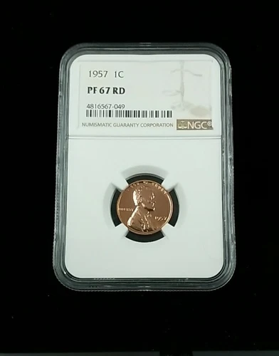 1957 P NGC PF67 RD RED PROOF LINCOLN WHEAT PENNY 1C ONE CENT #0326