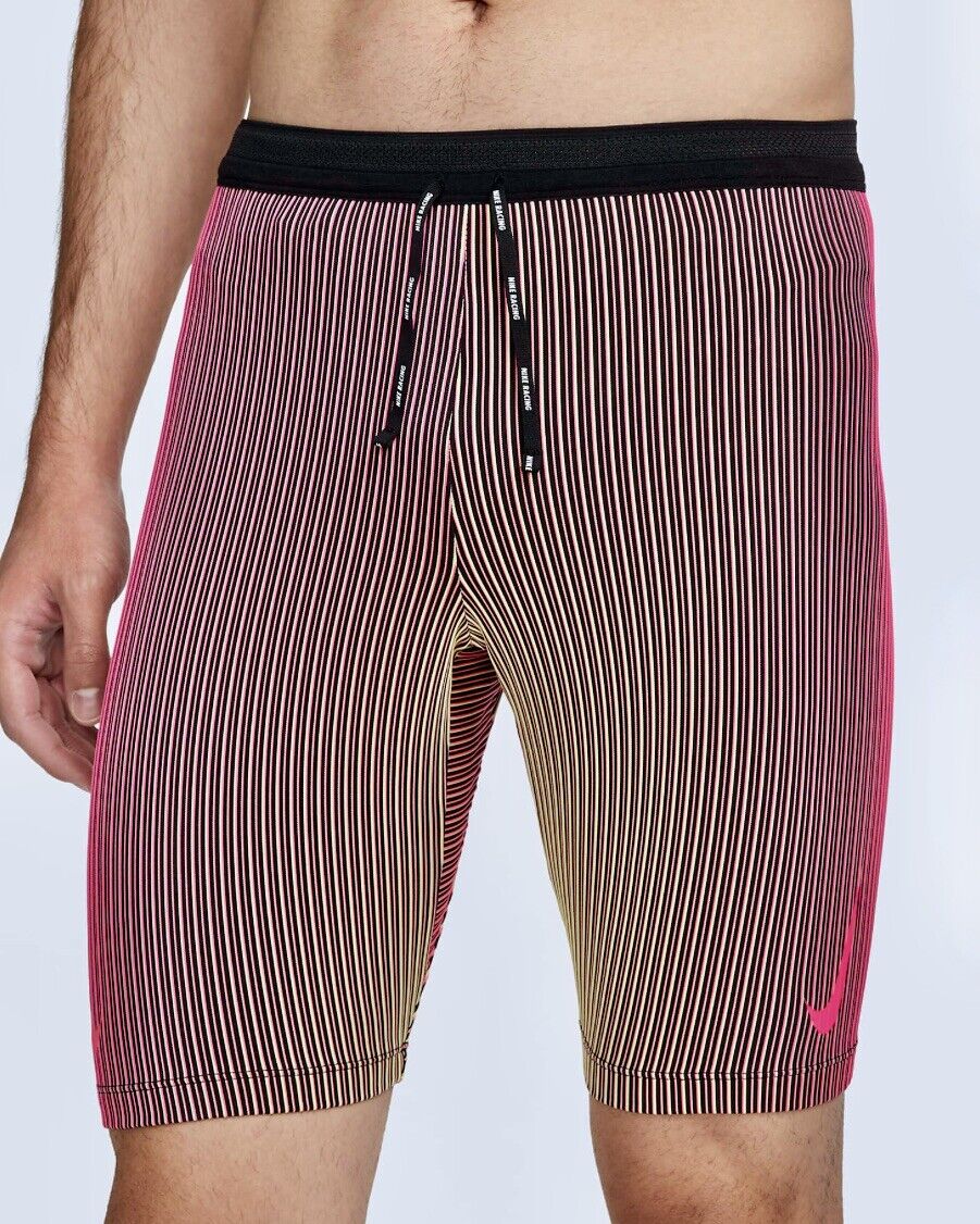NIKE DriFit ADV AeroSwift Black Pink Running 1/2 Length NIKE DriFit ADV AeroSwift Black Pink Running 1/2 Length