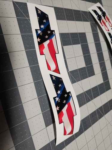Chevy BowTie USA Flag 3" wide 4 pack, 5" 2 packs center cap window sticker decal - Bild 3 von 3