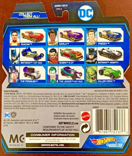 Hot Wheels Charakter Cars DC The Penguin #GDR67 Maßstab 1:64 Diecast - Bild 2 von 2