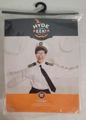 HYDE and EEK! Adult Men's Sailor 4-PC Hat Tie Glasses Halloween