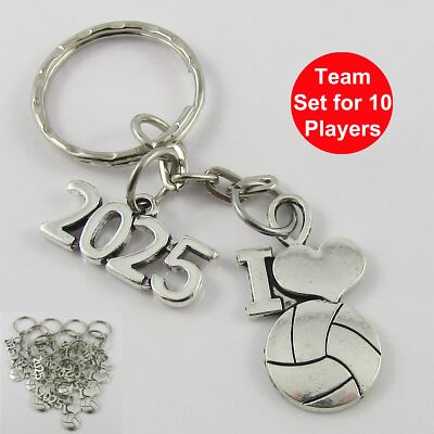 10 x I Love Netball 2025 Charm Keychain Keyring Bag Tag Team Set