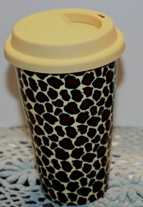 Ciroa Leopard Spot Porcelain Travel Coffee Mug With Silicone Lid Ebay