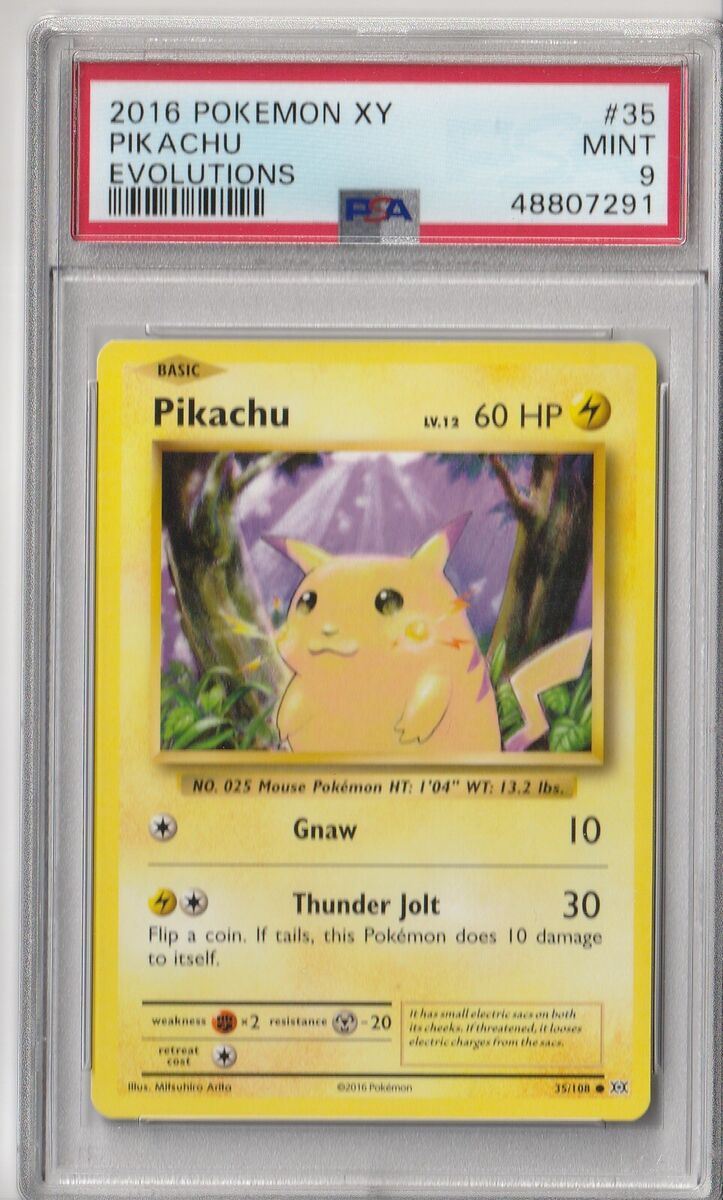 2016 Pokemon XY Evolutions PIKACHU Non Holo #35/108 PSA 9 2016 Pokemon XY Evolutions PIKACHU Non Holo #35/108 PSA 9