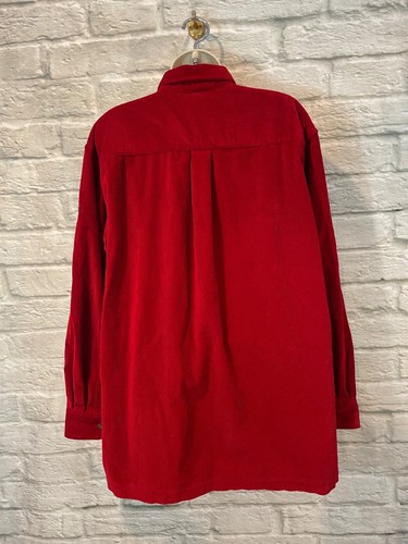 Chaqueta Camisa Lauren Ralph Lauren Para Mujer Roja Pana Cremallera Completa Talla L - Imagen 6 de 8