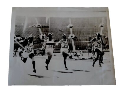 1932 EDDIE TOLAN LOS ANGELES OLYMPIC S 100M GOLD PHOTO RALPH METCALFE USA NEGRO 