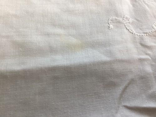 Vintage Off-White Linen Table Runner with Embroidery and Openwork 48” x 14” - Picture 14 of 15