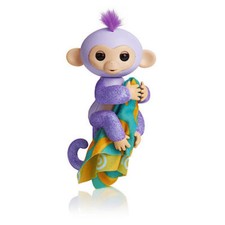 WOWWEE FINGERLINGS GLITTER WITH BLANKET PURPLE MONKEY KIKI