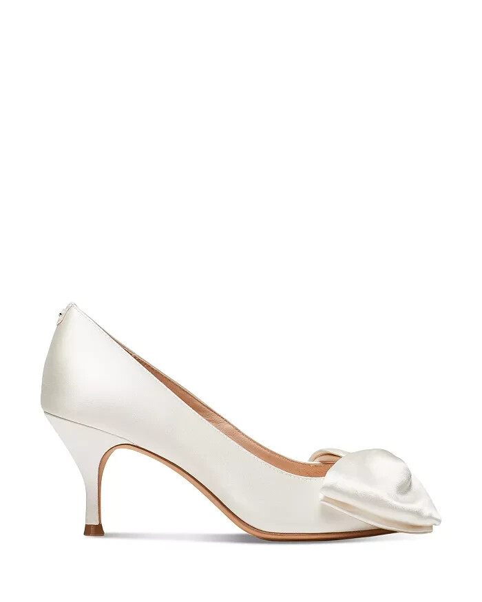 NEW $228 SIZE 11 Kate Spade NY Ivory Satin Crawford Peep-toe