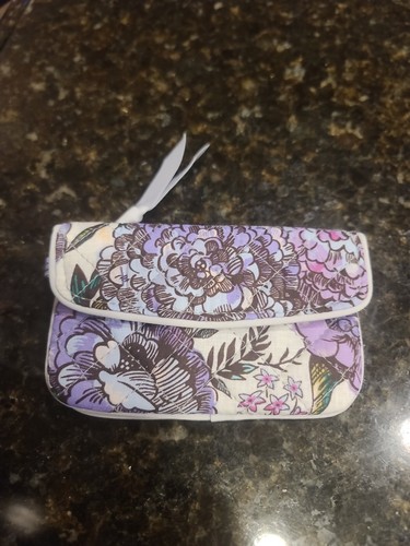 Vera Bradley Trio Triple Zip Hipster Purse Crossbody Purple Flowers & Wallet - Picture 10 of 11